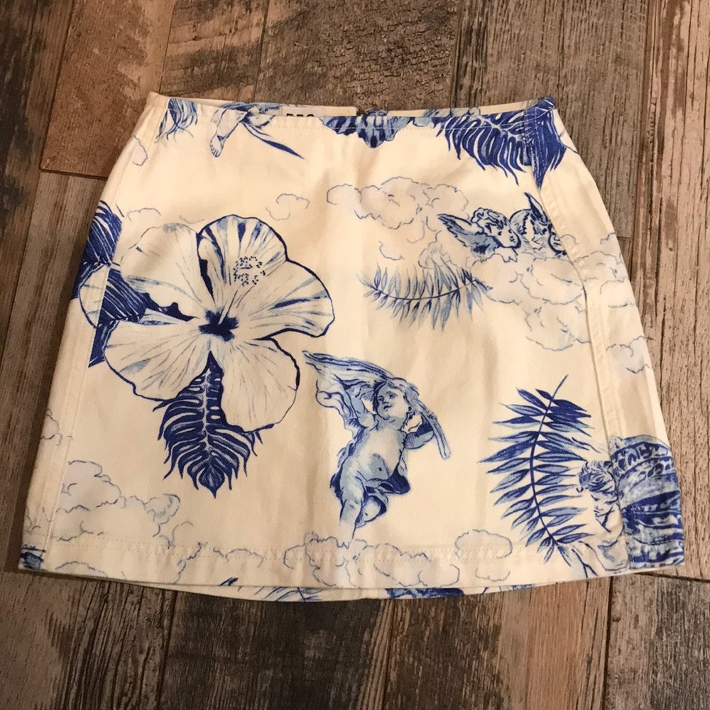 BDG Polly Bleached Denim Mini Skirt